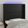 vidaXL Čelo postele s LED čierne 103x16x118/128 cm umelá koža