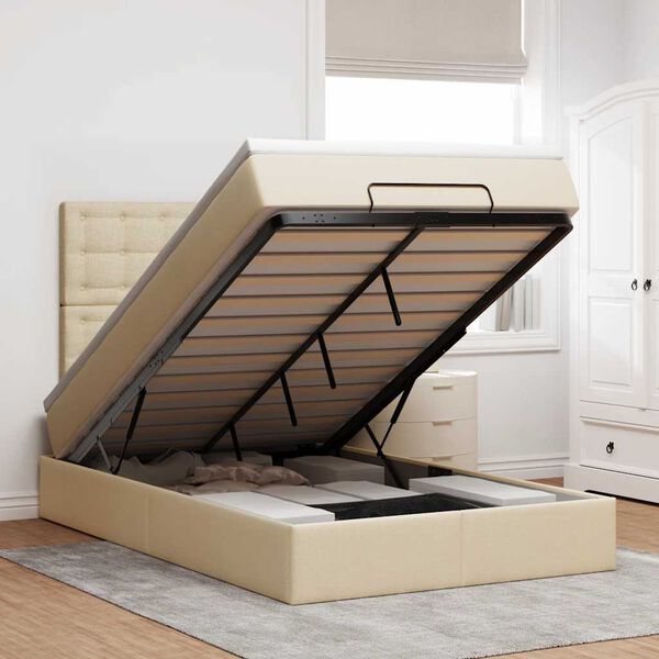 VidaXL Osmansk&aacute; posteľ s matracom a LED kr&eacute;movou 120x200 cm L&aacute;tka