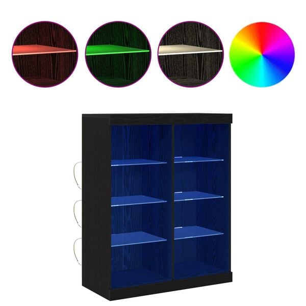 vidaXL LED komoda Čierny dub 41 x 37 x 100 cm Kompozitn&eacute; drevo