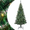 vidaXL Umel&yacute; predsvieten&yacute; vianočn&yacute; stromček Zelen&aacute; 210 cm PVC a kov