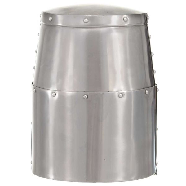 vidaXL Stredoveká rytierska starožitná replika prilby pre LARP strieborná oceľová