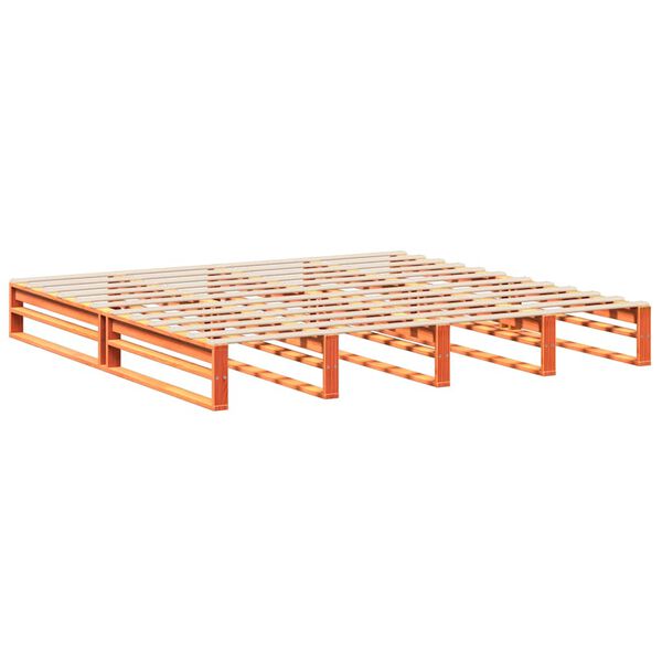 vidaXL Posteľ bez matraca voskovo hned&aacute; 200x200 cm mas&iacute;vna borovica
