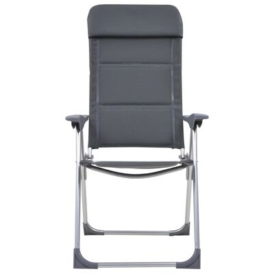 vidaXL Kempingové stoličky 2 ks sivé 58x69x111 cm hliníkové
