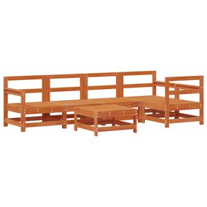 vidaXL Z&aacute;hradn&yacute; lounge set 7 pcs Voskov&aacute; Hned&aacute; Mas&iacute;vna borovica