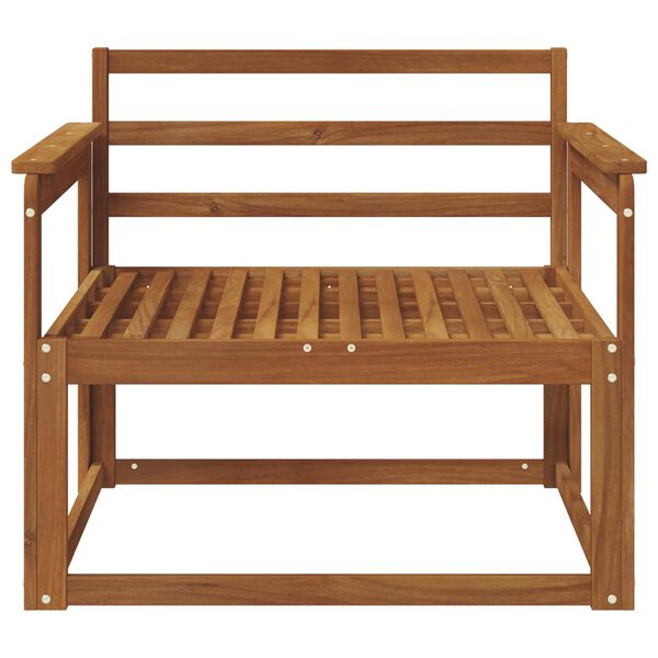 vidaXL Z&aacute;hradn&aacute; stredn&aacute; sedačka Pevn&eacute; ak&aacute;ciov&eacute; drevo Pr&iacute;rodn&aacute;