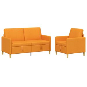 vidaXL S&uacute;prava pohovky s &uacute;ložn&yacute;m priestorom 2 ks Tmav&aacute; žlt&aacute; Polyester