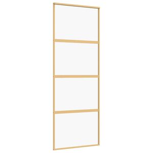 vidaXL Posuvn&eacute; dvere zlat&eacute; 76x205 cm č&iacute;re ESG sklo a hlin&iacute;k