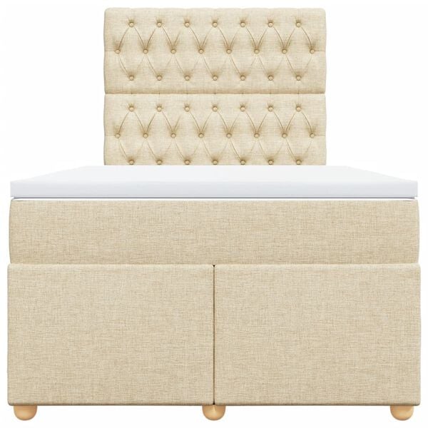vidaXL Boxspring posteľ s matracom krémová 120x190 cm látka