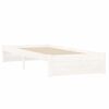vidaXL Posteľný rám, biely drevený masív 75x190cm malé jednolôžko