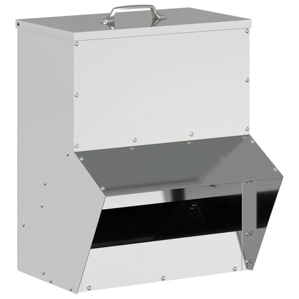 vidaXL Kŕmidlo pre kurčat&aacute; Strieborn&aacute; 20 x 25 x 35 cm Pozinkovan&aacute; oceľ