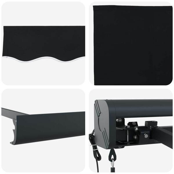 vidaXL Mark&iacute;za Čierna 350 x 250 x 165 cm Polyester a hlin&iacute;k