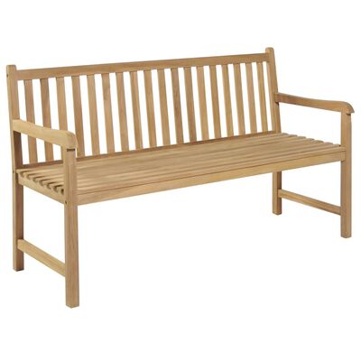 vidaXL Záhradná lavička s béžovou podložkou 150 cm tíkový masív