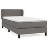 vidaXL Boxspring posteľ s matracom siv&aacute; 90x200 cm umel&aacute; koža