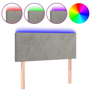 vidaXL Čelo postele s LED bledosiv&eacute; 80x5x78/88 cm zamat