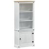 vidaXL Highboard Biela 74 x 38 x 170 cm Mas&iacute;vne borovicov&eacute; drevo