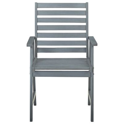vidaXL Vonkajšie jedálenské stoličky 6 ks sivé akáciový masív