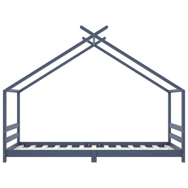 vidaXL R&aacute;m detskej postele siv&yacute; 90x200 cm borovicov&yacute; mas&iacute;v