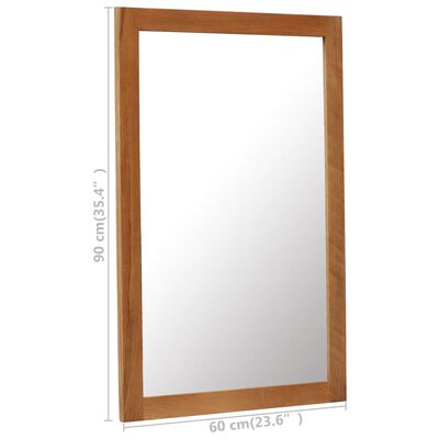 vidaXL Zrkadlo 60x90 cm, dubový masív