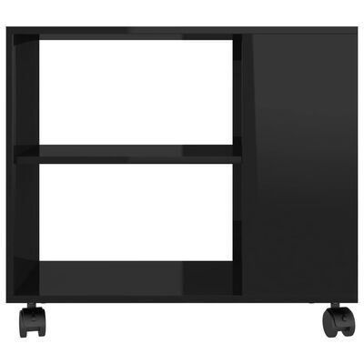 vidaXL Príručný stolík, lesklý čierny 70x35x55 cm, kompozitné drevo