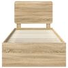 vidaXL R&aacute;m postele Sonoma dub 75 x 190 cm Mas&iacute;vne borovicov&eacute; drevo