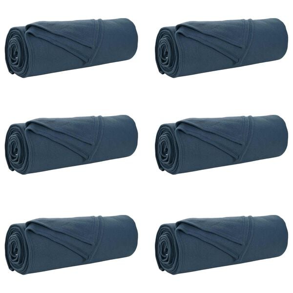 vidaXL Prikr&yacute;vky na hodenie 6 pcs N&aacute;morn&iacute;cka modr&aacute; 350 x 270 cm Fl&iacute;s