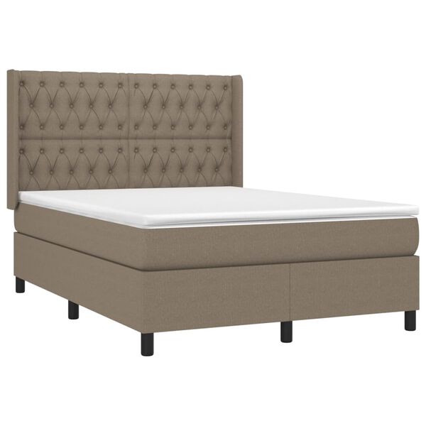 vidaXL Posteľný rám boxspring s matracom sivohned 140x200 cm látka