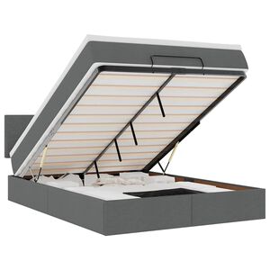 VidaXL Osmansk&aacute; posteľ s matracom a LED di&oacute;dami tmavo&scaron;ed&aacute; L&aacute;tka