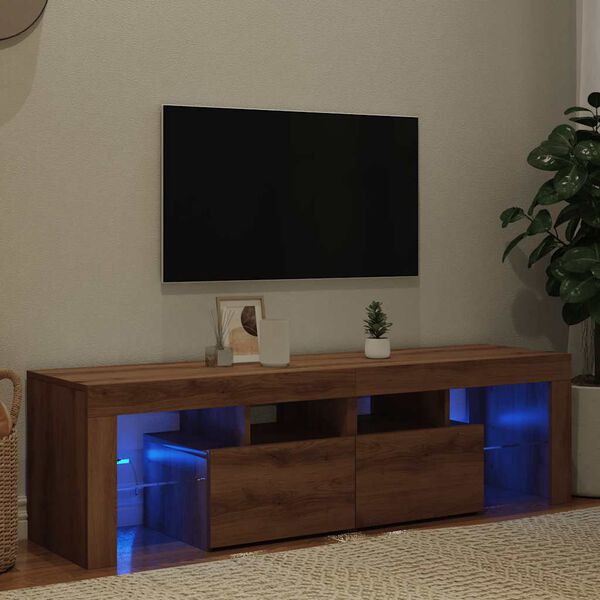 vidaXL TV skrinka s LED dub artisan 140x36,5x40 cm kompozitné drevo