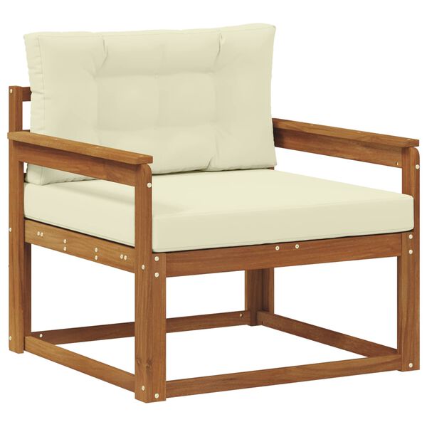 vidaXL Z&aacute;hradn&aacute; stredn&aacute; sedačka Pevn&eacute; ak&aacute;ciov&eacute; drevo Pr&iacute;rodn&aacute;