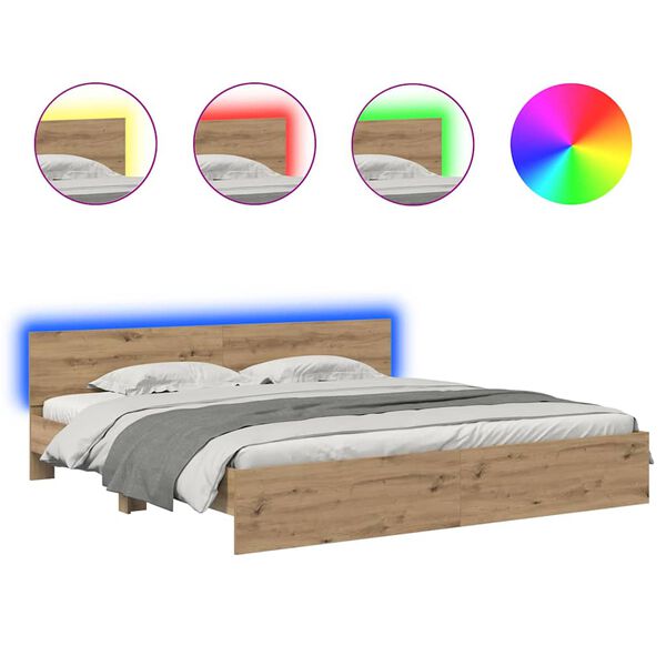 vidaXL R&aacute;m postele Remeseln&yacute; dub 180 x 200 cm Kompozitn&eacute; drevo