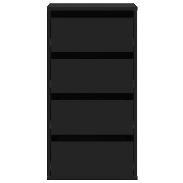 vidaXL Rohová komoda so zásuvkami čierna 40x41x76 cm kompozitné drevo