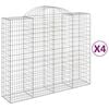 vidaXL Obl&uacute;kov&eacute; gabi&oacute;nov&eacute; ko&scaron;e 4ks 200x50x160/180cm pozinkovan&eacute; železo