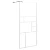 vidaXL Sprchov&aacute; z&aacute;stena z ESG skla biela 90x195 cm