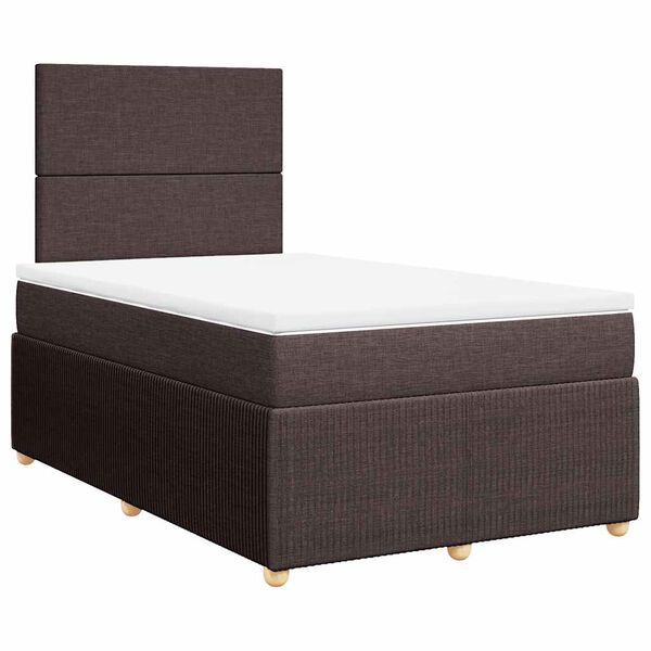 vidaXL Boxspring posteľ s matracom tmavohned&aacute; 120x190 cm l&aacute;tka