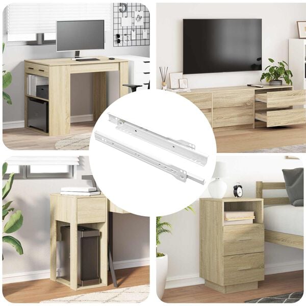 vidaXL Posuv z&aacute;suvky 2 pcs Biela 250 mm Oceľ