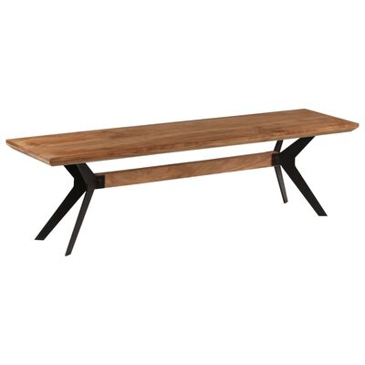 vidaXL Jedálenská lavica z akáciového dreva a ocele 160x40x45 cm