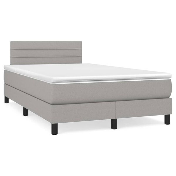 vidaXL Boxspring posteľ s matracom bledosiv&aacute; 120x200 cm l&aacute;tka