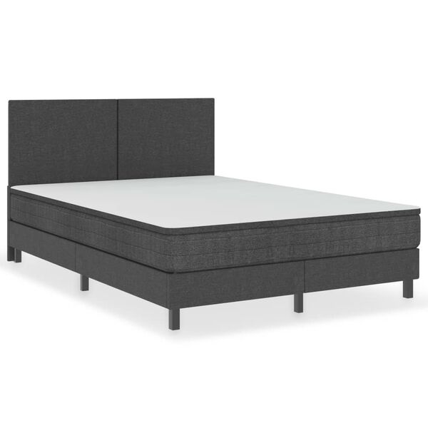 vidaXL Posteľ boxspring tmavo&scaron;ed&aacute; l&aacute;tkov&aacute; 140x200 cm