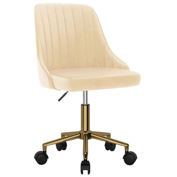 vidaXL Otočn&aacute; jed&aacute;lensk&aacute; stolička kr&eacute;mov&aacute; zamatov&aacute;