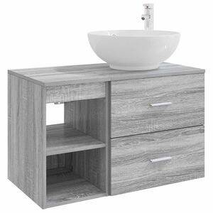 vidaXL Sada k&uacute;peľňov&eacute;ho n&aacute;bytku 2 pcs Siv&yacute; Sonoma Kompozitn&eacute; drevo