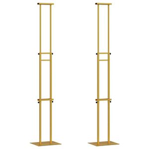 vidaXL St&aacute;nky na v&yacute;stavy 2 ks Zlat&aacute; 30 x 23,5 x 210 cm Oceľ