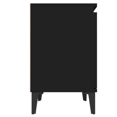 vidaXL Nočný stolík kovové nohy čierny 40x30x50 cm