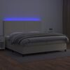 vidaXL Boxspring posteľ s matracom a LED kr&eacute;mov&aacute; 200x200 cm umel&aacute; koža