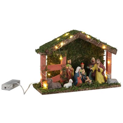 HI Osvetlený vianočný betlehem drevený LED ozdobná dekorácia
