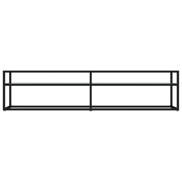 vidaXL TV stolík biely mramorový 180x40x40,5 cm tvrdené sklo