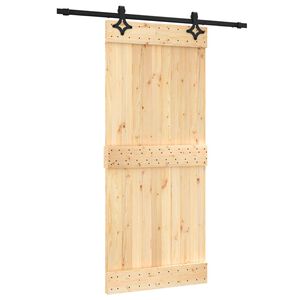 vidaXL Posuvn&eacute; dvere Pr&iacute;rodn&aacute; a čierna 90 x 210 cm
