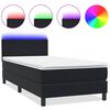 vidaXL Posteľn&yacute; r&aacute;m boxspring s matracom a LED čierny 90x220 cm zamat