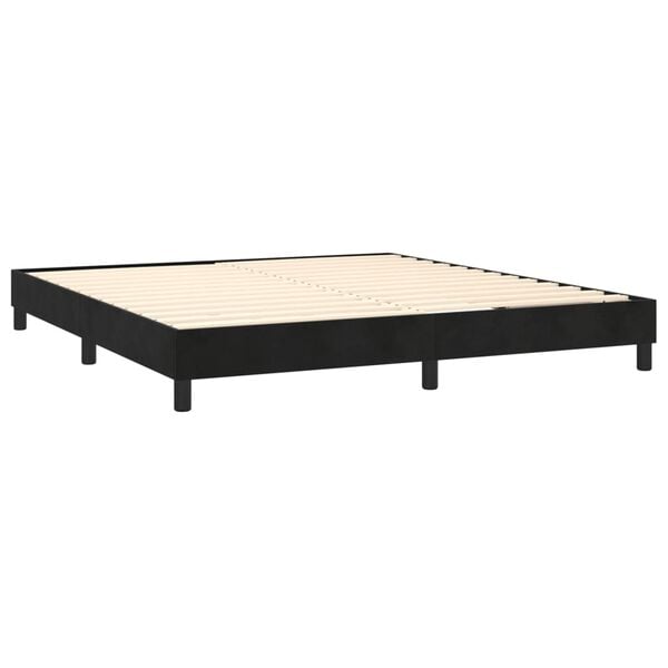 vidaXL Posteľn&yacute; r&aacute;m boxspring s matracom čierny 180x200 cm zamat