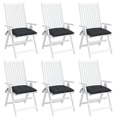 vidaXL Podložky na stoličku 6 ks, čierne 40x40x7 cm, oxfordská látka