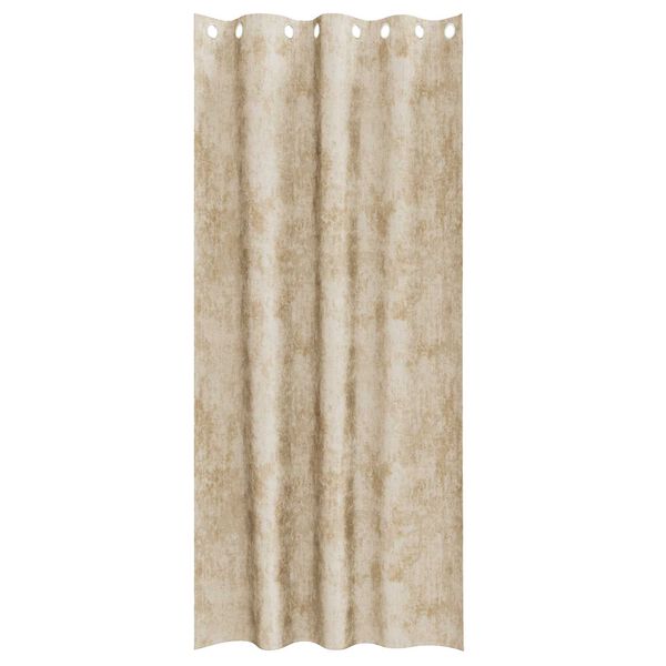 vidaXL Sametov&eacute; z&aacute;vesy so z&aacute;clonami 2 pcs Kr&eacute;mov&aacute; 260 x 140 cm Zamat